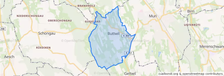 Mapa de ubicacion de Buttwil.