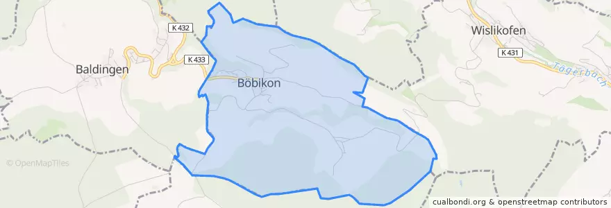 Mapa de ubicacion de Böbikon.