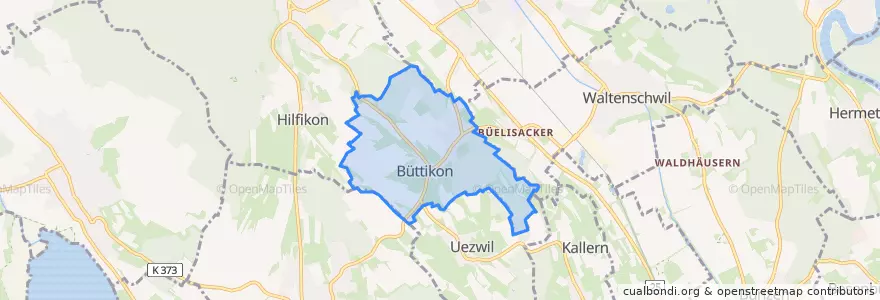Mapa de ubicacion de Büttikon.