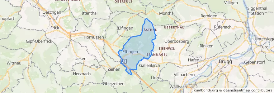 Mapa de ubicacion de Effingen.