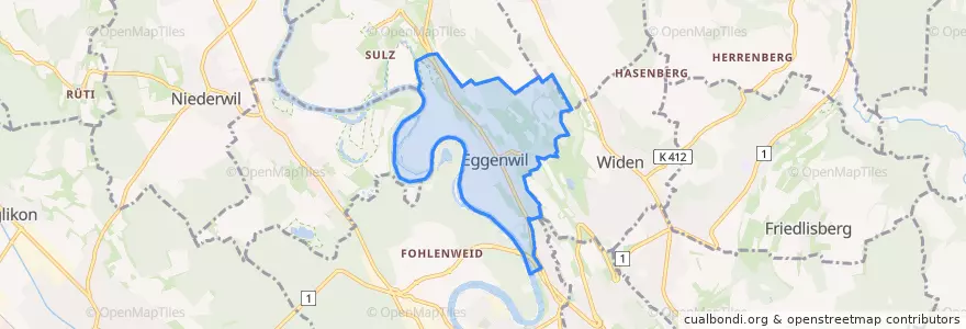 Mapa de ubicacion de Eggenwil.