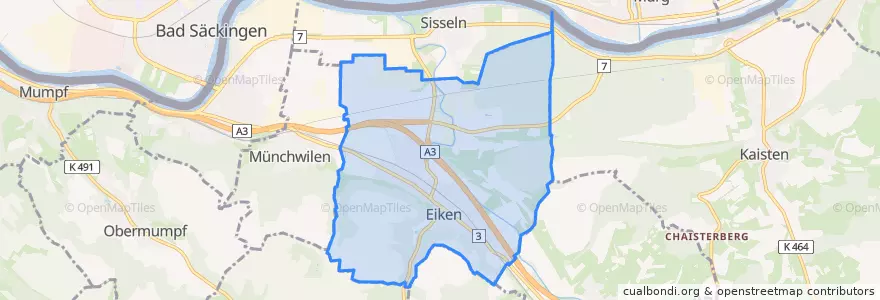 Mapa de ubicacion de Eiken.