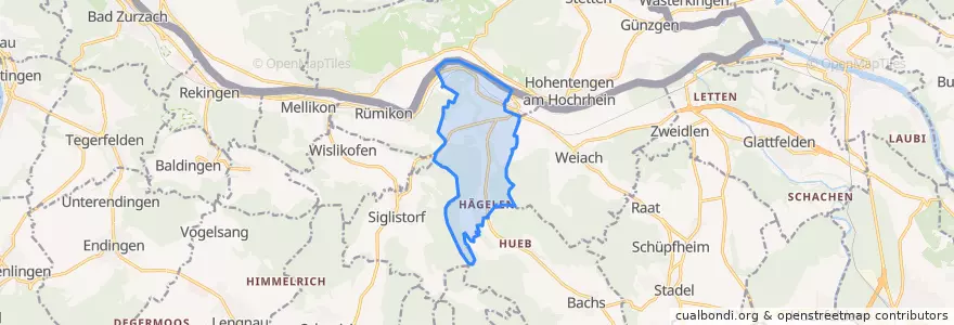 Mapa de ubicacion de Fisibach.