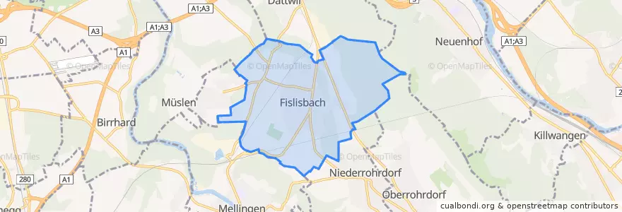 Mapa de ubicacion de Fislisbach.