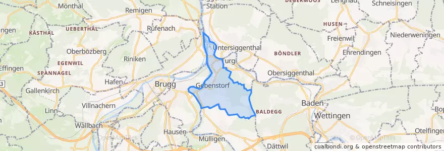Mapa de ubicacion de Gebenstorf.