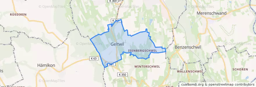 Mapa de ubicacion de Geltwil.