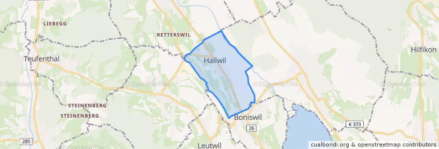 Mapa de ubicacion de Hallwil.
