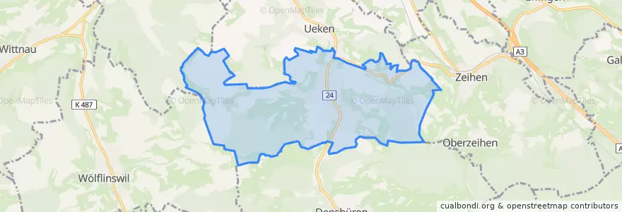 Mapa de ubicacion de Herznach.