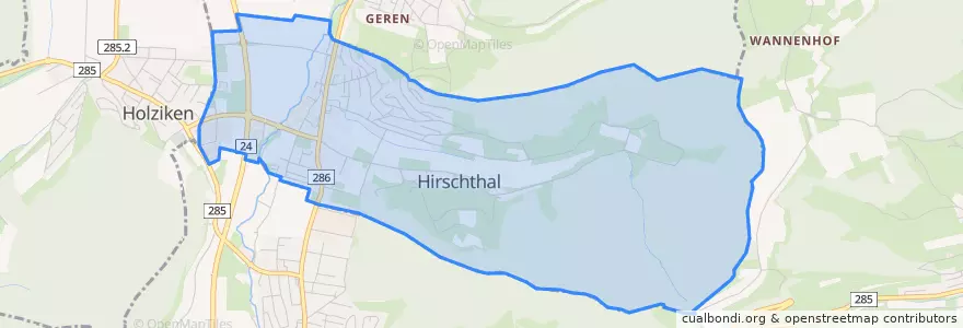 Mapa de ubicacion de Hirschthal.