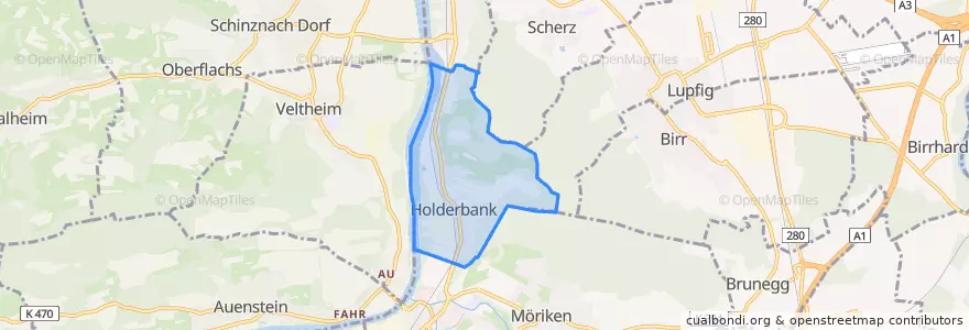 Mapa de ubicacion de Holderbank.