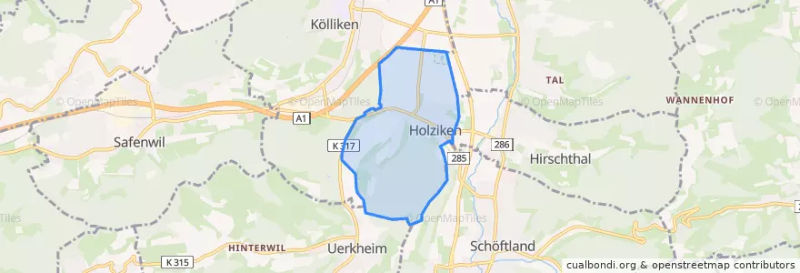 Mapa de ubicacion de Holziken.
