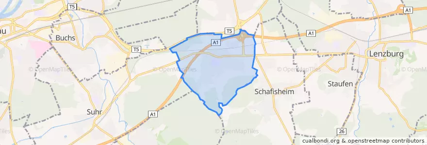 Mapa de ubicacion de Hunzenschwil.