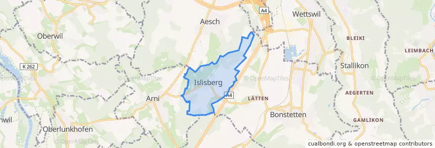 Mapa de ubicacion de Islisberg.