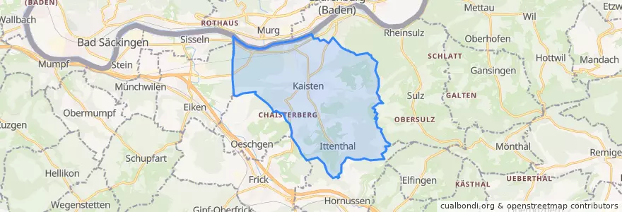 Mapa de ubicacion de Kaisten.