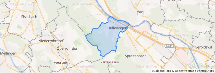 Mapa de ubicacion de Killwangen.
