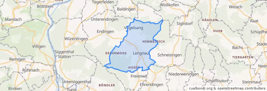 Mapa de ubicacion de Lengnau.