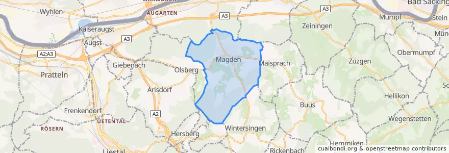 Mapa de ubicacion de Magden.