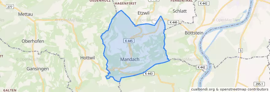 Mapa de ubicacion de Mandach.