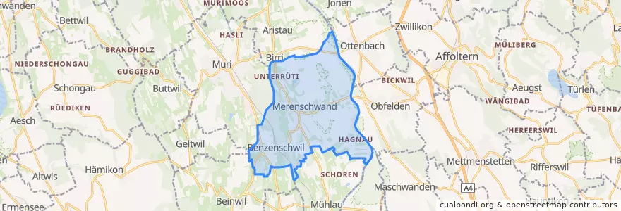 Mapa de ubicacion de Merenschwand.
