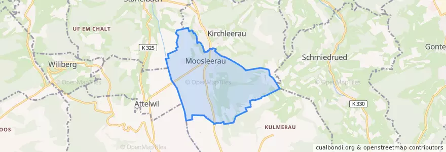 Mapa de ubicacion de Moosleerau.