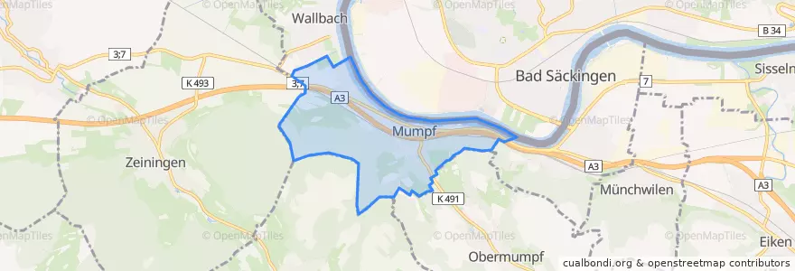Mapa de ubicacion de Mumpf.