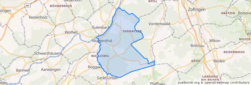 Mapa de ubicacion de Murgenthal.