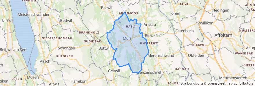 Mapa de ubicacion de Muri.