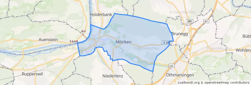 Mapa de ubicacion de Möriken-Wildegg.
