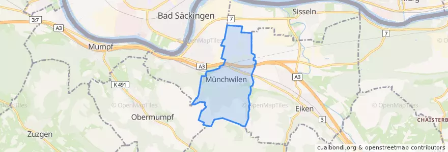 Mapa de ubicacion de Münchwilen.