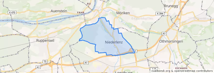 Mapa de ubicacion de Niederlenz.
