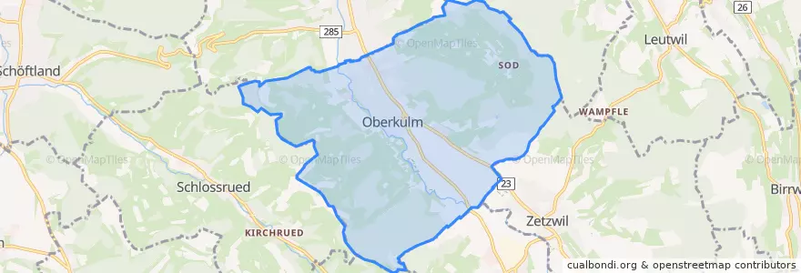 Mapa de ubicacion de Oberkulm.