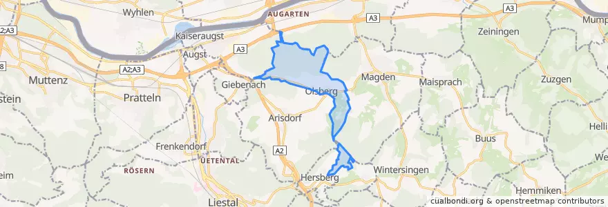 Mapa de ubicacion de Olsberg.
