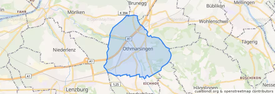 Mapa de ubicacion de Othmarsingen.
