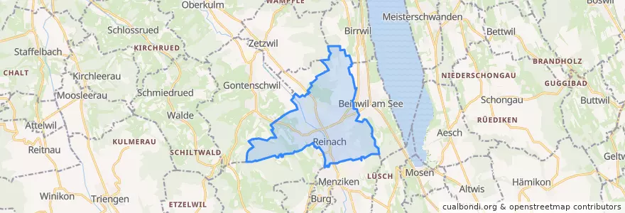 Mapa de ubicacion de Reinach.