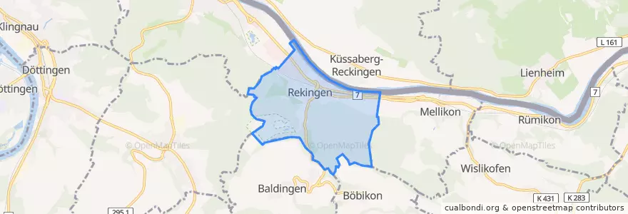 Mapa de ubicacion de Rekingen.