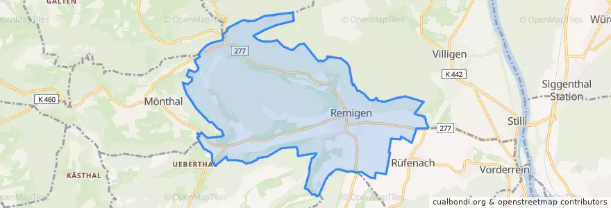 Mapa de ubicacion de Remigen.