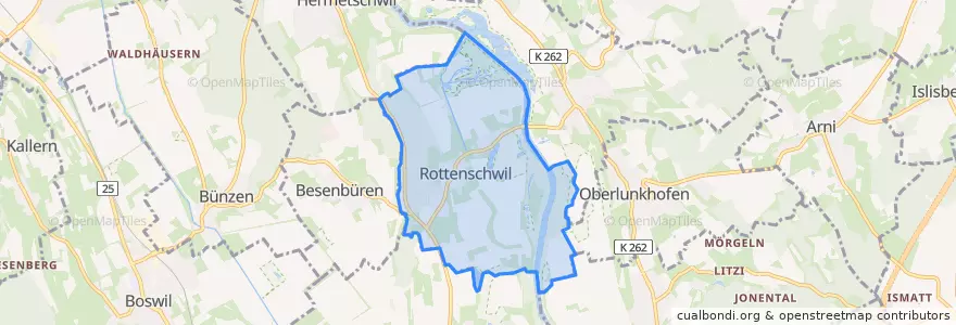 Mapa de ubicacion de Rottenschwil.