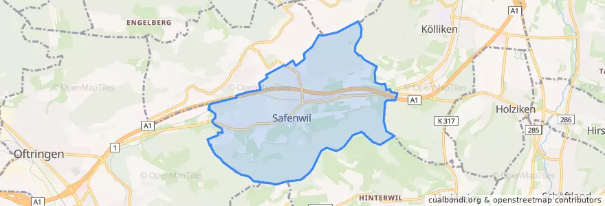 Mapa de ubicacion de Safenwil.