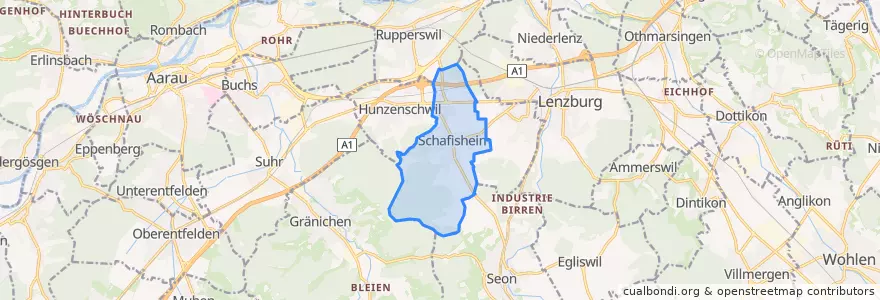 Mapa de ubicacion de Schafisheim.