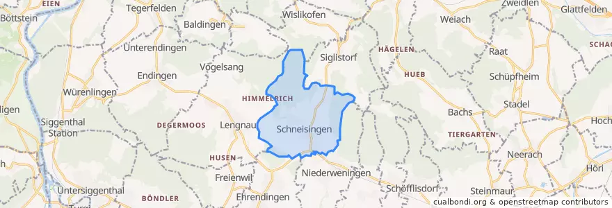 Mapa de ubicacion de Schneisingen.