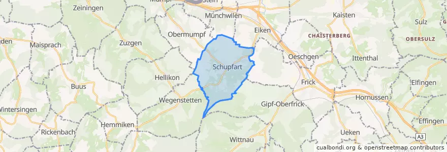 Mapa de ubicacion de Schupfart.
