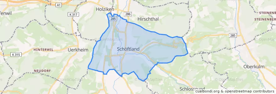 Mapa de ubicacion de Schöftland.