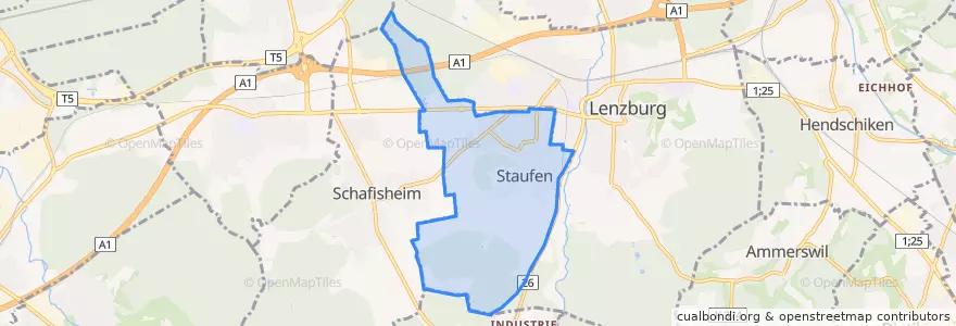Mapa de ubicacion de Staufen.