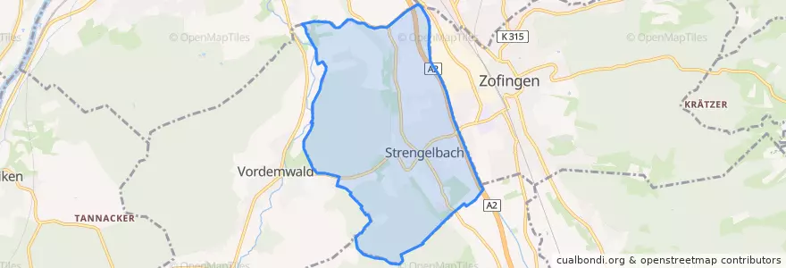Mapa de ubicacion de Strengelbach.