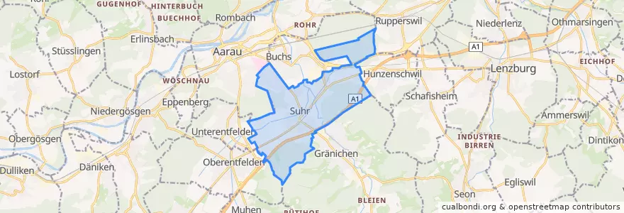 Mapa de ubicacion de Suhr.