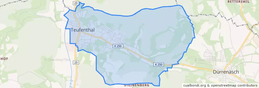 Mapa de ubicacion de Teufenthal.