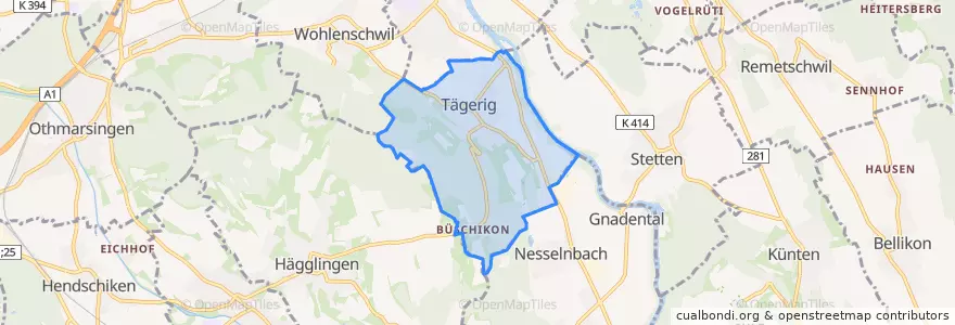 Mapa de ubicacion de Tägerig.
