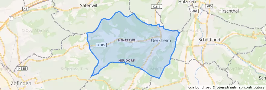 Mapa de ubicacion de Uerkheim.