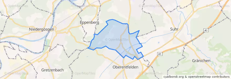 Mapa de ubicacion de Unterentfelden.