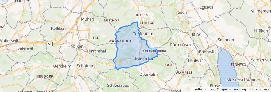 Mapa de ubicacion de Unterkulm.